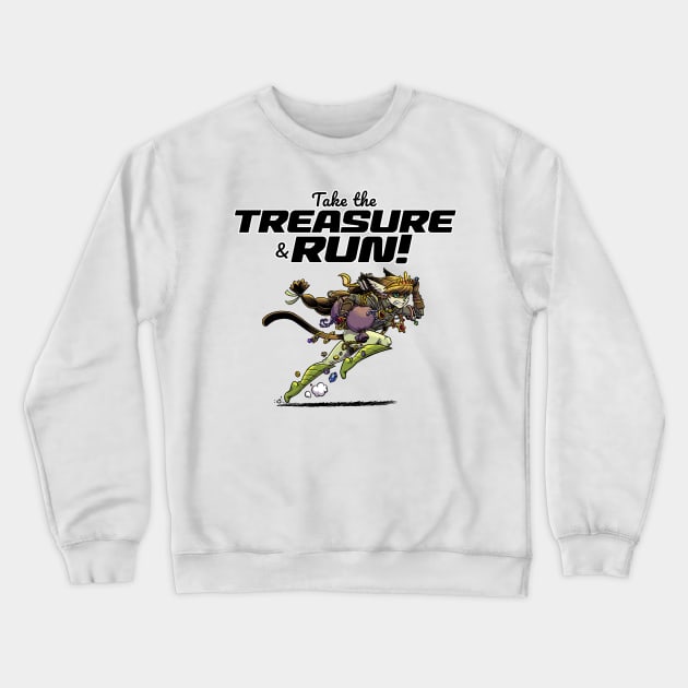 Take the Treasure and Run - Hawk Crewneck Sweatshirt by ChrisWhartonArt